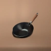 Black cast iron uncoated healthy wok, 30cm, suitable for household open flame stoves and induction cookers details Picture